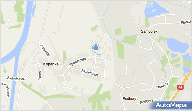Kopanka gmina Skawina, Długa, mapa Kopanka gmina Skawina