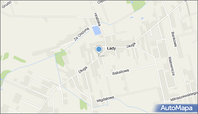 Łady gmina Raszyn, Długa, mapa Łady gmina Raszyn