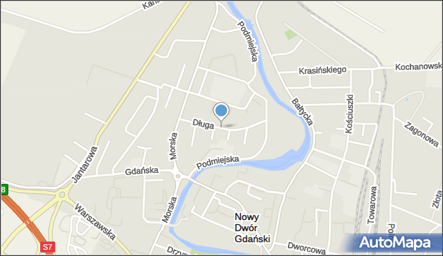 Nowy Dwór Gdański, Długa, mapa Nowy Dwór Gdański