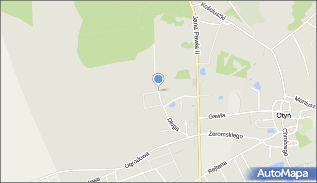 Otyń, Długa, mapa Otyń