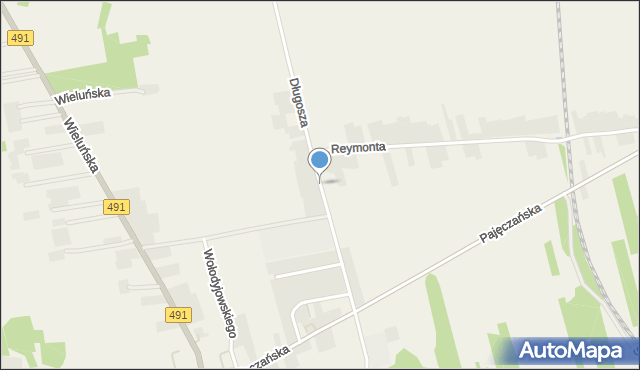 Popów powiat kłobucki, Długosza Jana, mapa Popów powiat kłobucki