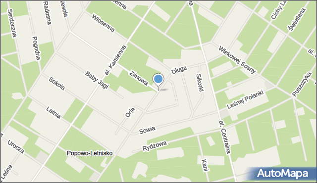 Popowo-Letnisko, Długa, mapa Popowo-Letnisko