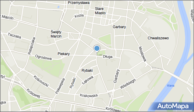 Poznań, Długa, mapa Poznania