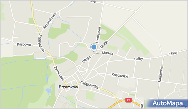 Przemków, Długa, mapa Przemków