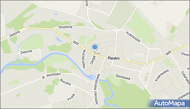 Resko, Długa, mapa Resko