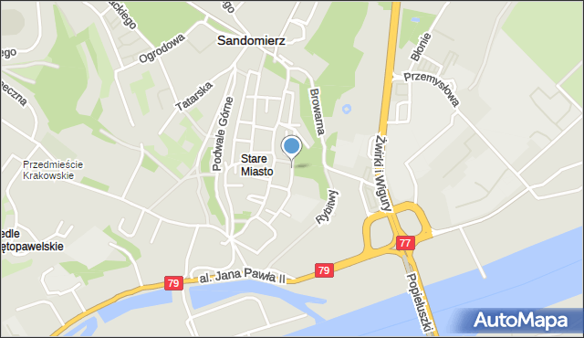 Sandomierz, Długosza Jana, mapa Sandomierza