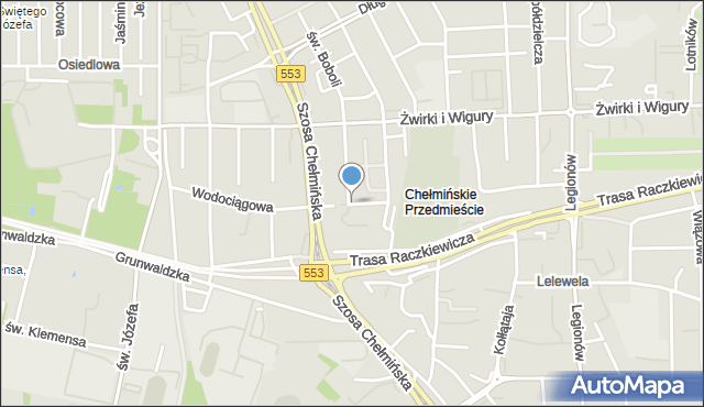 Toruń, Długosza Jana, mapa Torunia