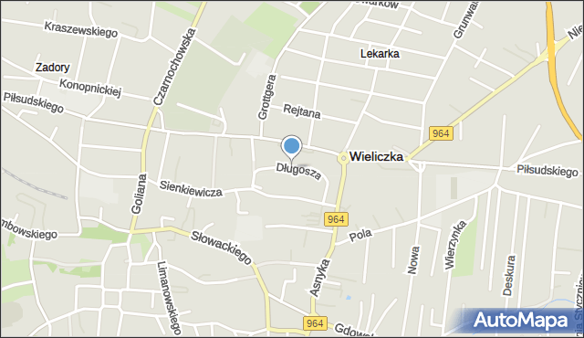Wieliczka, Długosza Alfonsa, mapa Wieliczka