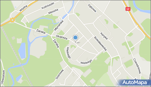 Żagań, Długosza Jana, mapa Żagań