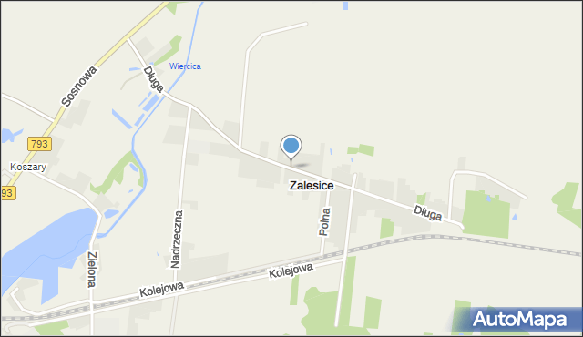 Zalesice gmina Przyrów, Długa, mapa Zalesice gmina Przyrów