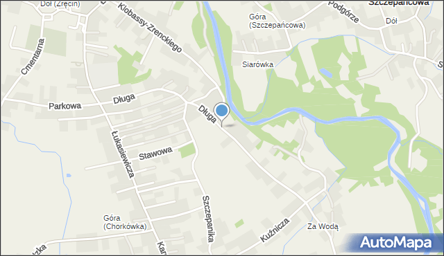 Zręcin, Długa, mapa Zręcin