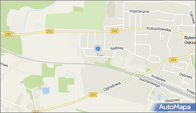 Bytom Odrzański, Dmowskiego Romana, mapa Bytom Odrzański