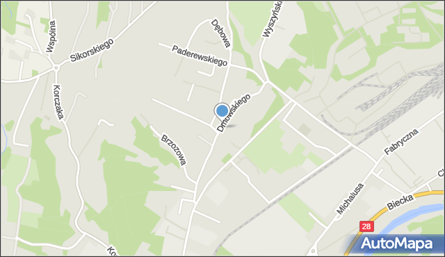 Gorlice, Dmowskiego Romana, mapa Gorlic