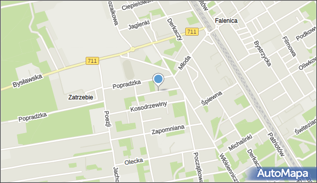 Warszawa, Dmuchawcowa, mapa Warszawy