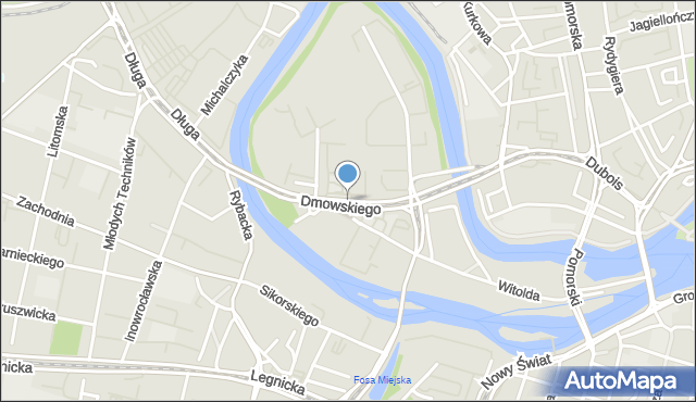 Wrocław, Dmowskiego Romana, mapa Wrocławia
