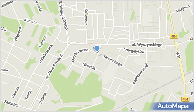 Bełchatów, Dobrzańskiego-Hubala Henryka, mjr., mapa Bełchatów