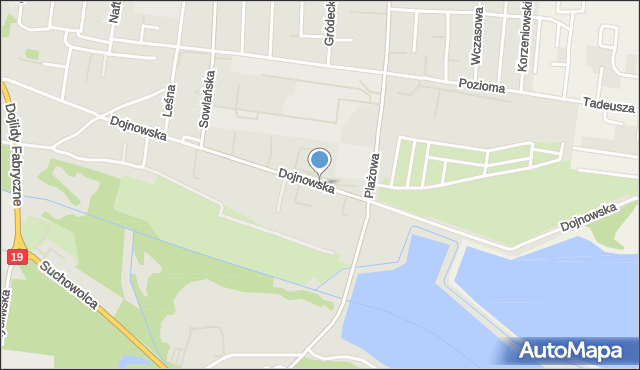 Białystok, Dojnowska, mapa Białegostoku