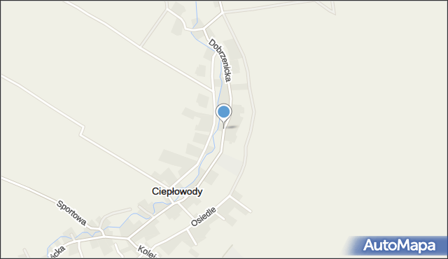 Ciepłowody, Dobrzenicka, mapa Ciepłowody