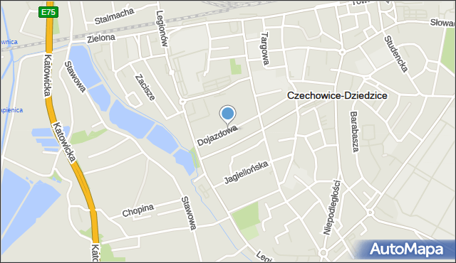 Czechowice-Dziedzice, Dojazdowa, mapa Czechowic-Dziedzic