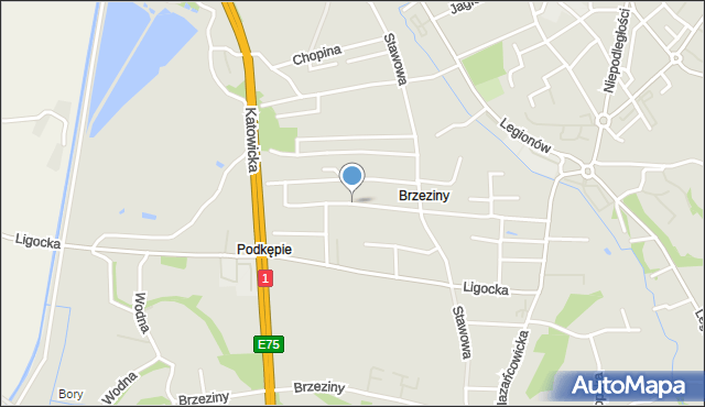 Czechowice-Dziedzice, Dożynkowa, mapa Czechowic-Dziedzic