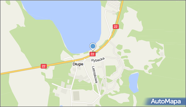 Długie gmina Strzelce Krajeńskie, Dobiegniewska, mapa Długie gmina Strzelce Krajeńskie