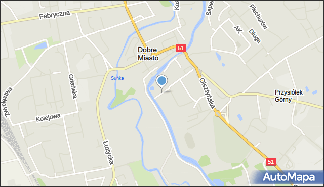 Dobre Miasto, Dolna, mapa Dobre Miasto