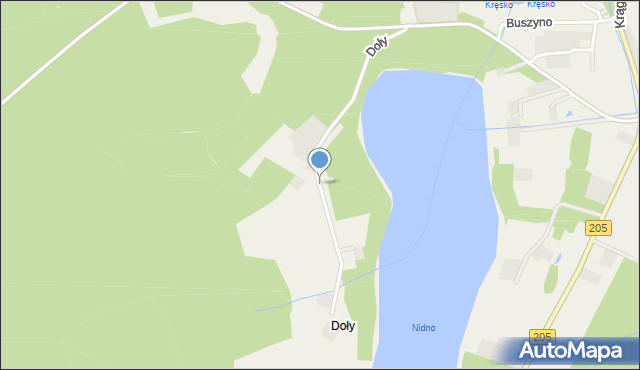 Doły gmina Polanów, Doły, mapa Doły gmina Polanów