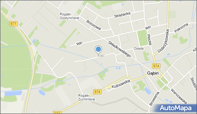 Gąbin powiat płocki, Dobrowolskiego Franciszka, mapa Gąbin powiat płocki