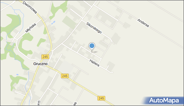 Gruczno, Dobrzańskiego Henryka, mjr, mapa Gruczno