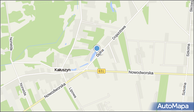 Kałuszyn gmina Wieliszew, Dolna, mapa Kałuszyn gmina Wieliszew