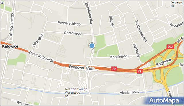 Katowice, Dobrowolskiego Tadeusza, mapa Katowic