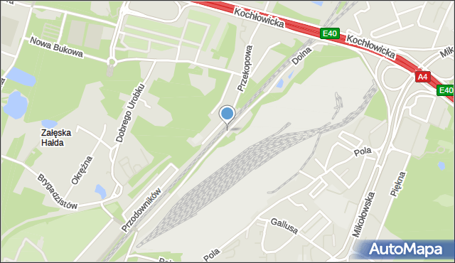 Katowice, Dolna, mapa Katowic