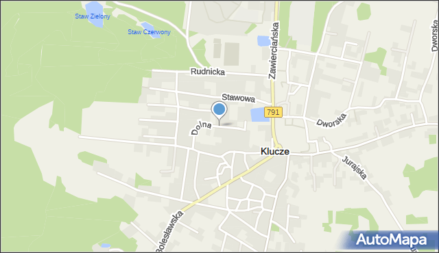 Klucze powiat olkuski, Dolna, mapa Klucze powiat olkuski