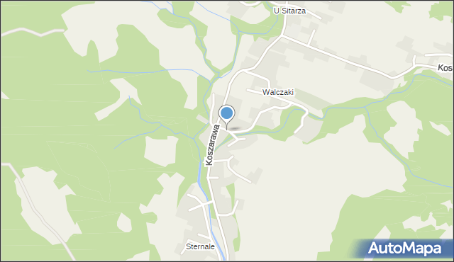 Koszarawa, Do Kracka, mapa Koszarawa