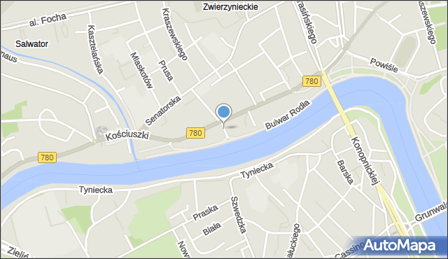 Kraków, Dojazdowa, mapa Krakowa
