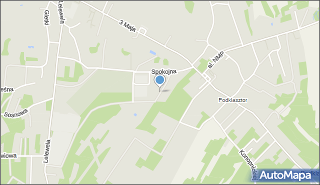 Krasnobród, Dominikańska, mapa Krasnobród