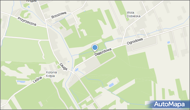 Krępa gmina Prażmów, Dojazdowa, mapa Krępa gmina Prażmów