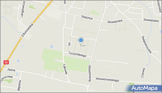 Krotoszyn, Dobrzańskiego-Hubala Henryka, mjr., mapa Krotoszyna