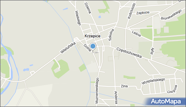 Krzepice powiat kłobucki, Dolna, mapa Krzepice powiat kłobucki