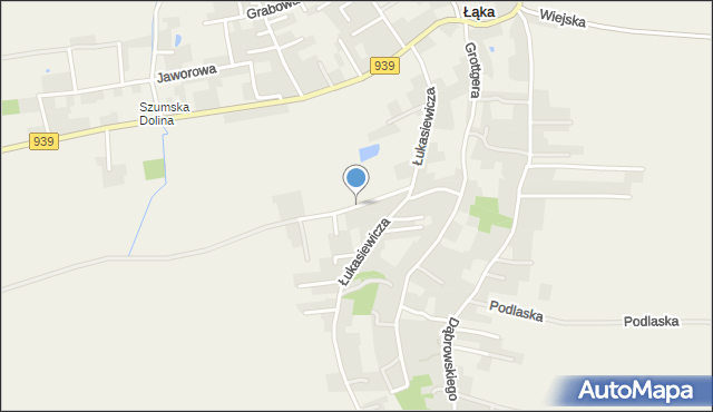 Łąka gmina Pszczyna, Dobrowolskiego Franciszka, ks., mapa Łąka gmina Pszczyna