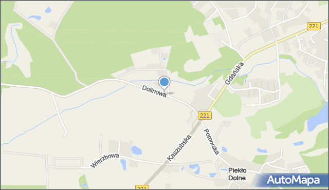 Przywidz powiat gdański, Dolinowa, mapa Przywidz powiat gdański