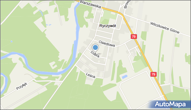 Ryczywół gmina Kozienice, Dobra, mapa Ryczywół gmina Kozienice