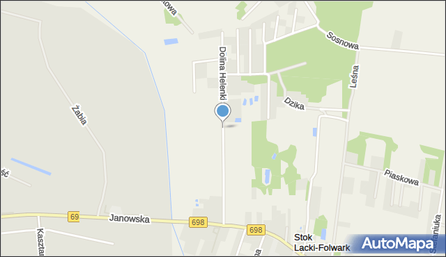Stok Lacki-Folwark, Dolina Helenki, mapa Stok Lacki-Folwark