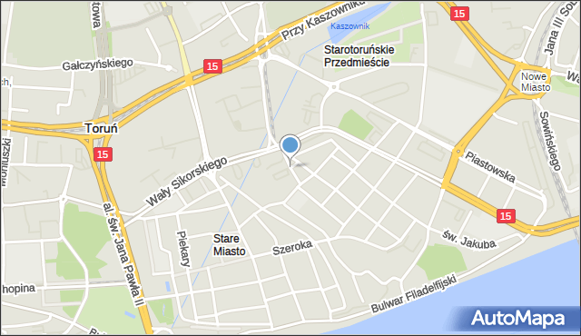 Toruń, Dominikańska, mapa Torunia