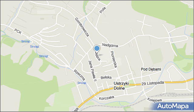 Ustrzyki Dolne, Dobra, mapa Ustrzyki Dolne