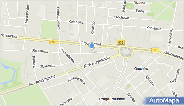 Warszawa, Dobrowoja, mapa Warszawy