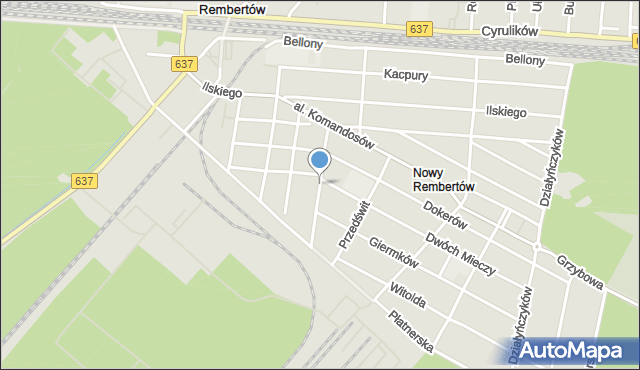 Warszawa, Dowódców, mapa Warszawy