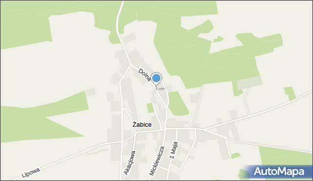 Żabice gmina Górzyca, Dolna, mapa Żabice gmina Górzyca