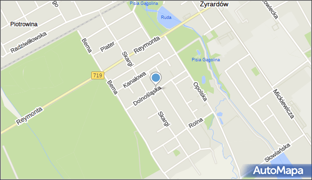 Żyrardów, Dolnośląska, mapa Żyrardów