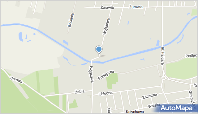 Biała Podlaska, Droga Wojskowa, mapa Białej Podlaskiej